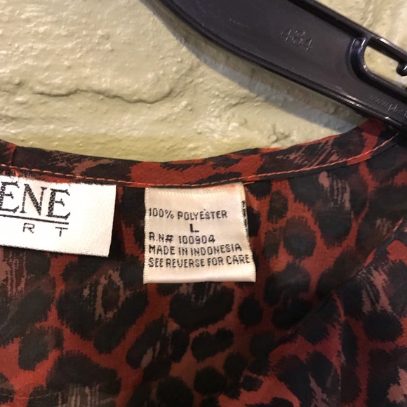 Vintage Selene Sport Sheer Animal Print Top - Picture 4 of 8